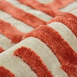 Koberce s dlhým vlasom - Karbala (krémová/červená)