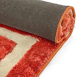 Koberce s dlhým vlasom - Karbala (krémová/červená)