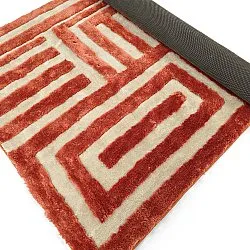 Koberce s dlhým vlasom - Karbala (krémová/červená)