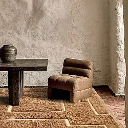 Koberce s dlhým vlasom - Kiberg ručne tkaná vlnená shaggy (béžová)