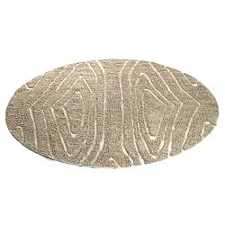 Kruhový koberec - Kindon Natural Cotton Shaggy (béžová/biela)