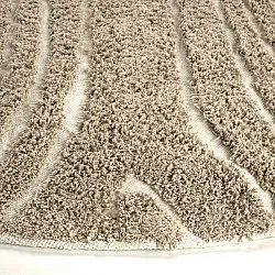 Kruhový koberec - Kindon Natural Cotton Shaggy (béžová/biela)