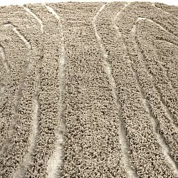 Kruhový koberec - Kindon Natural Cotton Shaggy (béžová/biela)
