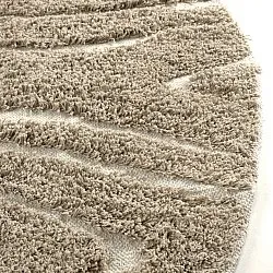 Kruhový koberec - Kindon Natural Cotton Shaggy (béžová/biela)