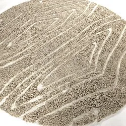 Kruhový koberec - Kindon Natural Cotton Shaggy (béžová/biela)
