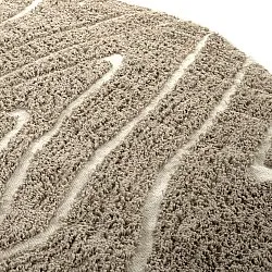 Kruhový koberec - Kindon Natural Cotton Shaggy (béžová/biela)