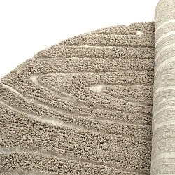 Kruhový koberec - Kindon Natural Cotton Shaggy (béžová/biela)