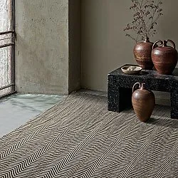 Vlnený koberec - Larkana (béžová/čierna)