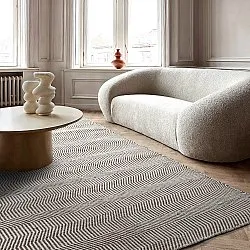 Vlnený koberec - Larkana (hnedá/biela)