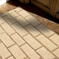 Husté koberce - Leknes ručne tkaná vlnená shaggy (krémová)