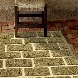 Koberce s dlhým vlasom - Leknes ručne tkaná vlnená shaggy (zelená)