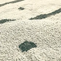 Kolo koberce - Leora Natural Cotton Shaggy (bežová/zelená)