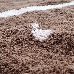 Kolo koberce - Leora Natural Cotton Shaggy (hnedá/fialová)