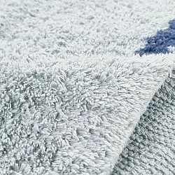 Kolo koberce - Leora Natural Cotton Shaggy (šedá/modrá)