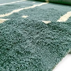 Koberce s dlhým vlasom - Leora Natural Cotton Shaggy (zelená)