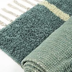 Koberce s dlhým vlasom - Leora Natural Cotton Shaggy (zelená)