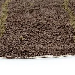 Kolo koberce - Leora Natural Cotton Shaggy (hnedá/olivová)