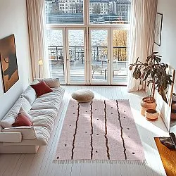 Koberce s dlhým vlasom - Leora Natural Cotton Shaggy (ružová/hnedá)