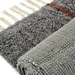 Koberce s dlhým vlasom - Leora Natural Cotton Shaggy (čierna/hnedá)