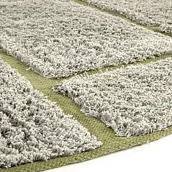 Kruhový koberec - Lindley Natural Cotton Shaggy (šedá/zelená)