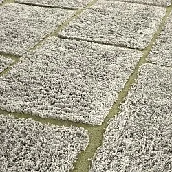 Kruhový koberec - Lindley Natural Cotton Shaggy (šedá/zelená)