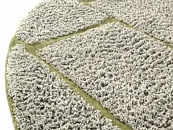 Kruhový koberec - Lindley Natural Cotton Shaggy (šedá/zelená)