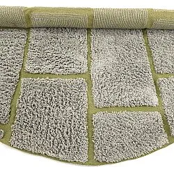 Kruhový koberec - Lindley Natural Cotton Shaggy (šedá/zelená)