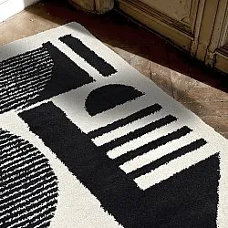 Koberec s chlpmi - Hnedý (čierny/biely)