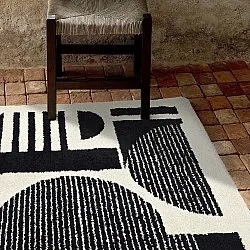 Koberec s chlpmi - Hnedý (čierny/biely)