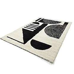 Koberec s chlpmi - Hnedý (čierny/biely)