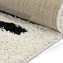 Koberec s chlpmi - Hnedý (čierny/biely)