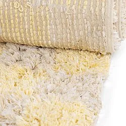 Ryamattor - Methoni Check Cotton Shaggy (creme/ljusgul)