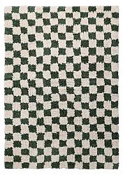 Ryamattor - Methoni Check Cotton Shaggy (creme/grön)