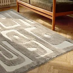 Koberce s dlhým vlasom - Palmyra (béžová/biela)