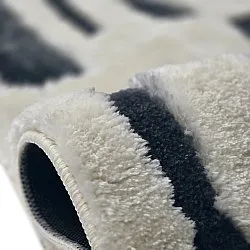 Koberce s dlhým vlasom - Palmyra (biela/námornícka modrá)