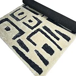 Koberce s dlhým vlasom - Palmyra (biela/námornícka modrá)