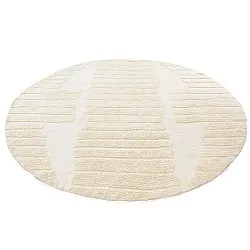 Kolo koberce - Rani Natural Cotton Shaggy (béžová)
