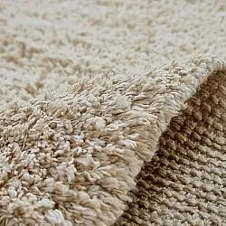 Kolo koberce - Sivia Natural Cotton Shaggy (bege)