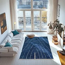 Koberce s dlhým vlasom - Sivia Natural Cotton Shaggy (modrá)