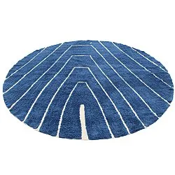 Kolo koberce - Sivia Natural Cotton Shaggy (modrá)