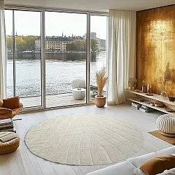 Kolo koberce - Sivia Natural Cotton Shaggy (offwhite)