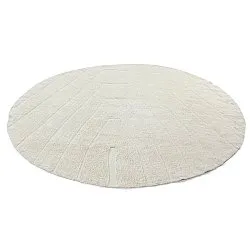 Kolo koberce - Sivia Natural Cotton Shaggy (offwhite)
