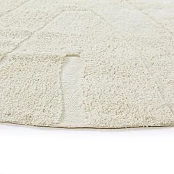 Kolo koberce - Sivia Natural Cotton Shaggy (offwhite)