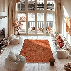 Koberce s dlhým vlasom - Sivia Natural Cotton Shaggy (červená/oranžová)