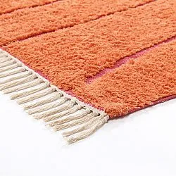 Koberce s dlhým vlasom - Sivia Natural Cotton Shaggy (červená/oranžová)