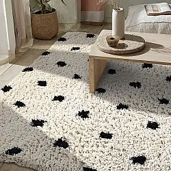 Ryamattor - Soria Natural Cotton Shaggy (offwhite/svart)