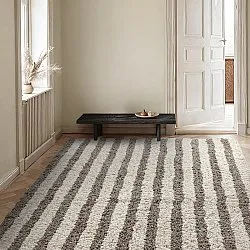 Ryamattor - Thira Stripe Cotton Shaggy (creme/taupe)