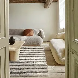 Ryamattor - Thira Stripe Cotton Shaggy (creme/taupe)