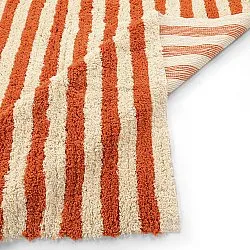 Ryamattor - Thira Stripe Cotton Shaggy (ljusgul/ljusorange)