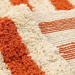 Ryamattor - Thira Stripe Cotton Shaggy (ljusgul/ljusorange)